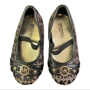 Michael Kors Black and Brown Dress Shoes with Iconic MK Logo
